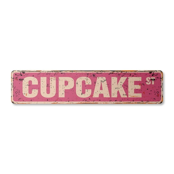 CUPCAKE Vintage Plastic Street Sign bakery cake cookies sweets candy | Indoor/Outdoor | 36" Wide