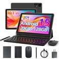 thumbnail image 1 of CUPEISI Android 15 Tablet 10 Inch, 20GB RAM+128GB ROM/2TB Expandable, 2.0GHz Quad-core Processor, 1280*800 IPS HD Screen, 5G WiFi 6 BT 5.0, 2 in 1 Tablets with Keyboard Case Mouse Stylus, Widevine L1, 1 of 7