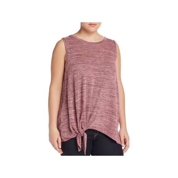 CUPIO BLUSH Womens Pink Heather Sleeveless Crew Neck Tank Top Plus 2X