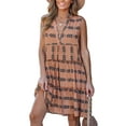 thumbnail image 1 of CUPSHE Women Paisley Mini Dress V Neck Sleeveless Ruffled Tiered Beach Summer Dress, 1 of 4