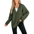 thumbnail image 1 of CUPSHE Women's Forest Green V-Neck Buttoned Cardigan, 1 of 7