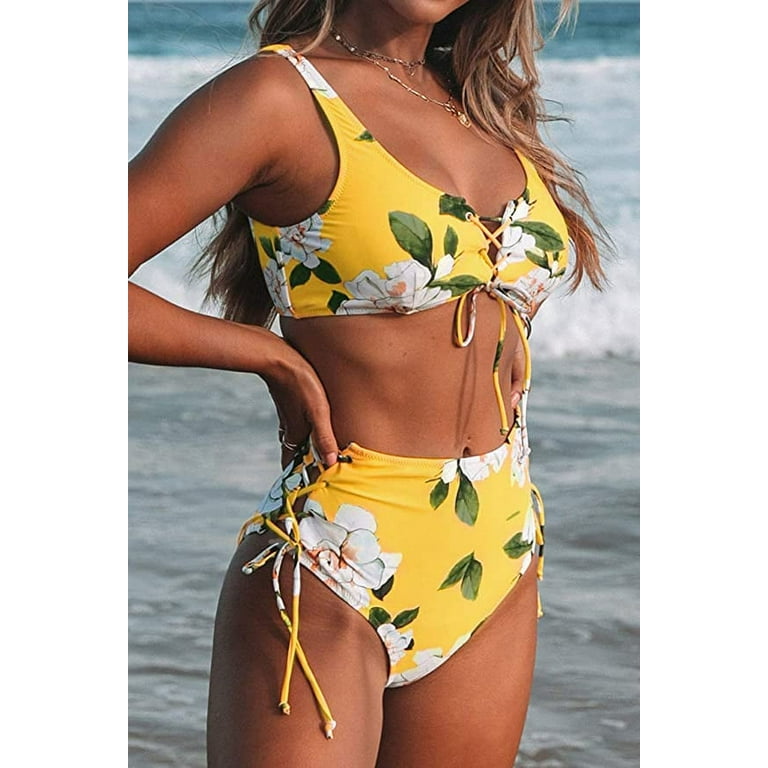 Cupshe yellow bikini sale