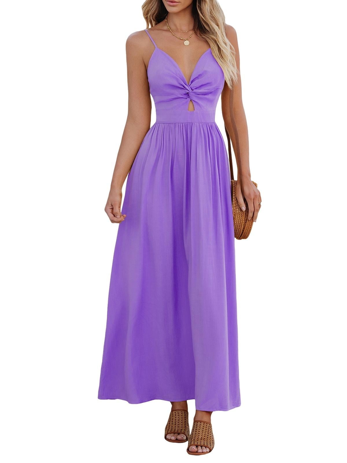 CUPSHE/Vネックライン フローラル マキシ ドレス CUPSHE Women's Maxi Dress Solid Print Twisted V Neck