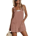 thumbnail image 1 of CUPSHE Women's Pinafore Romper Scoop Neck Sleeveless Overall Straight Leg Outfit with Front Patch Pockets Casual, 1 of 6