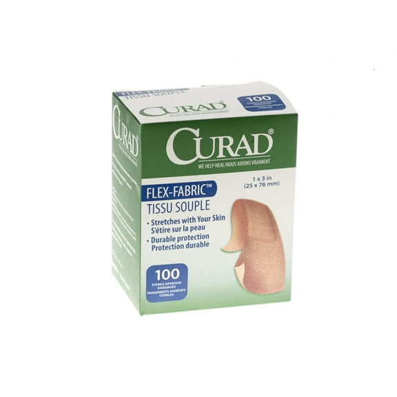 CURAD Fabric Adhesive Bandages,Natural,No