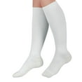 thumbnail image 1 of CURAD Knee-High Cushioned Compression Socks with 15-20 mmHg, White, Size B, Regular Length, 1 Pair, 1 of 3