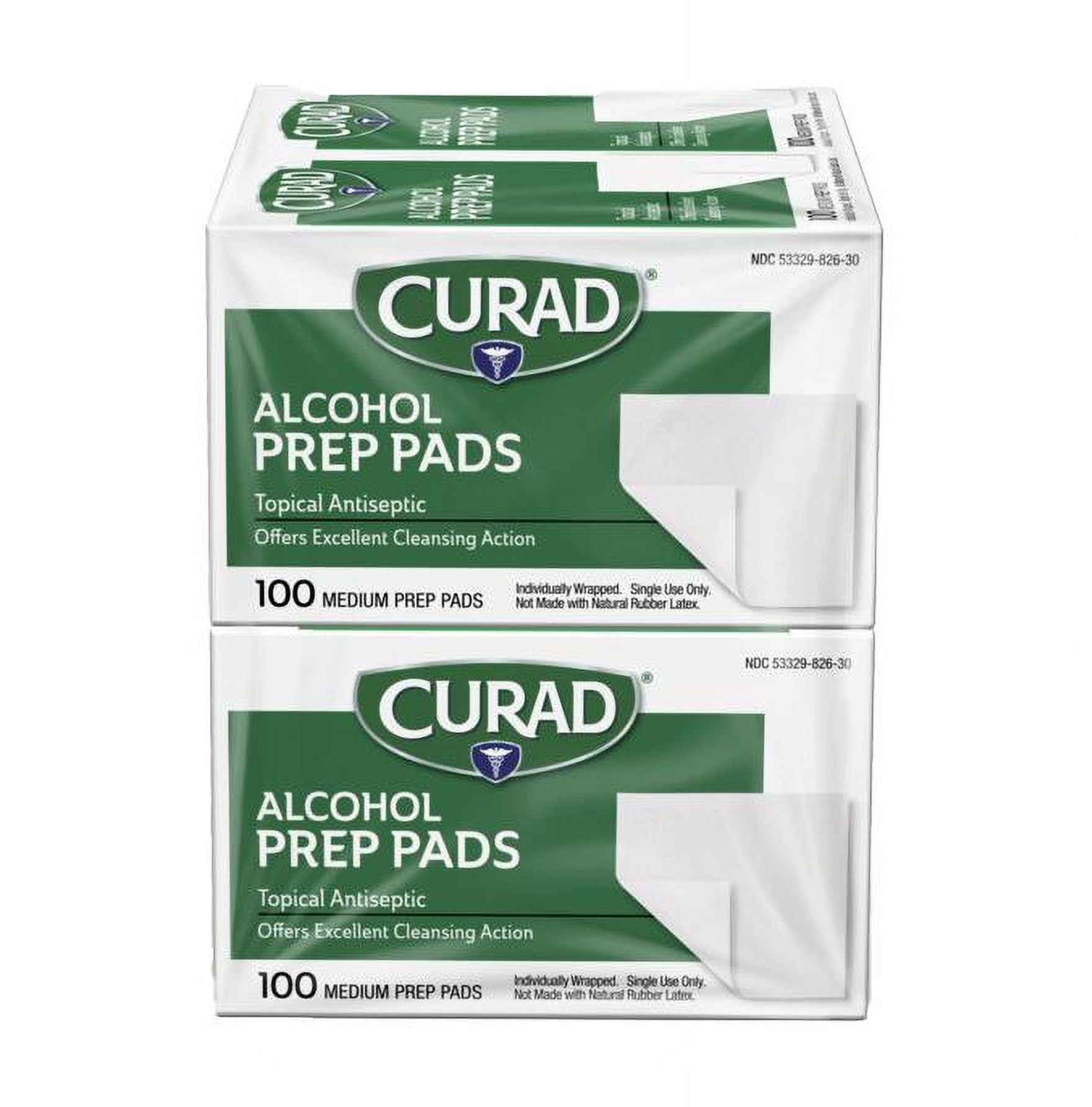 CURAD Medium 2-Ply Sterile Alcohol Prep Pads, Essential for First Aid Kits, 100/Box, Pack of 24