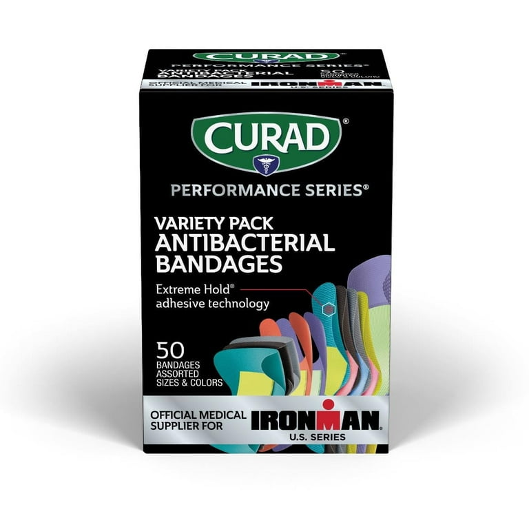 Curad Antibacterial Ironman Bandages - 1Box - Assorted - Woven