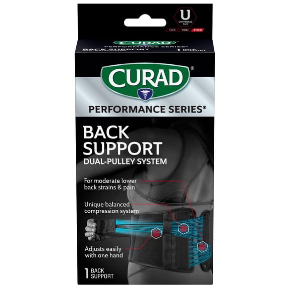 CURAD Performance Series Back Support, Dual-Pulley System, Universal