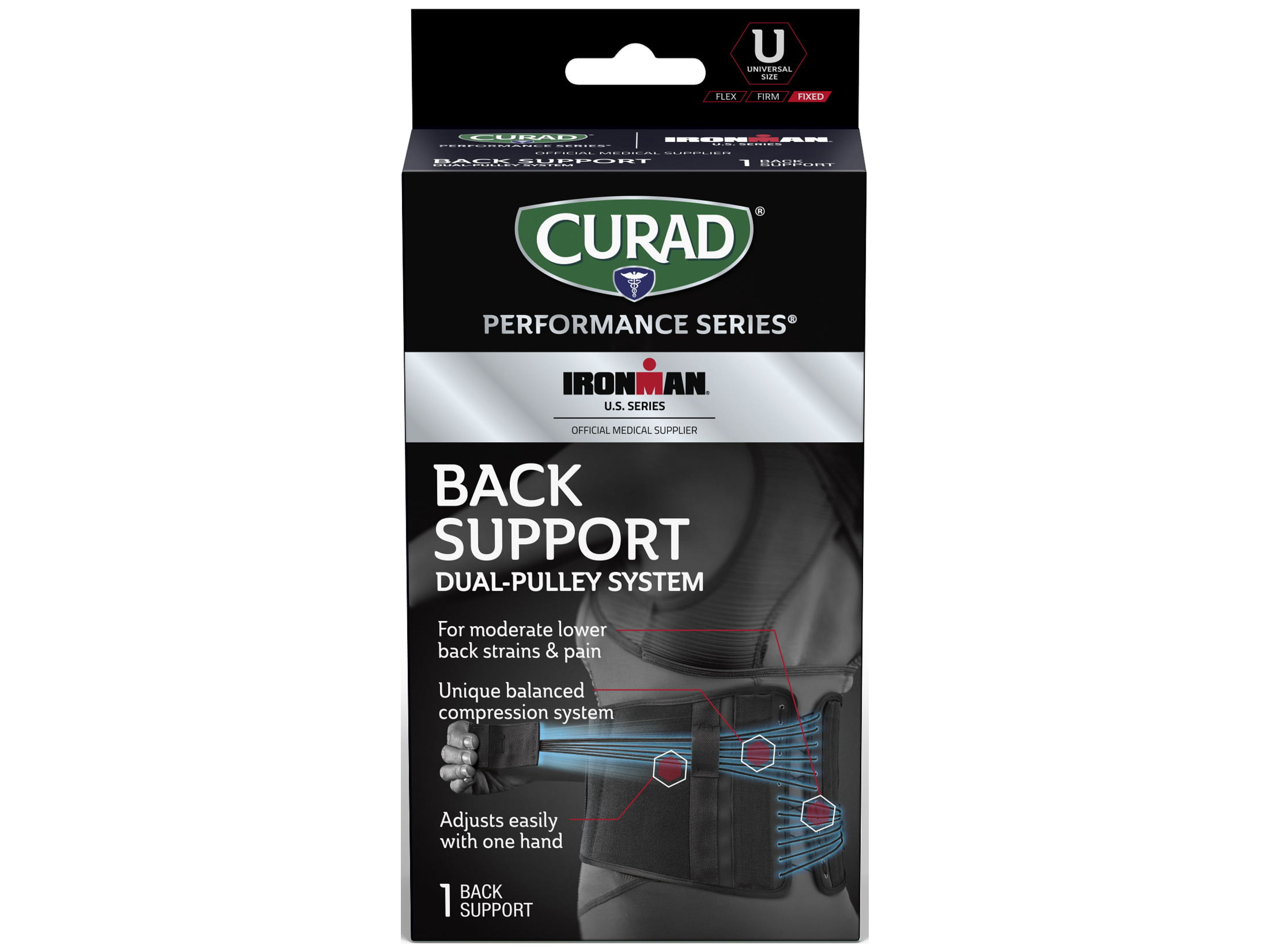 CURAD Performance Series IRONMAN Back Support, DualPulley System