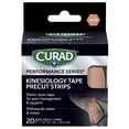 thumbnail image 1 of CURAD® Performance Series® Kinesiology Tape, Pain Management Technology, Sweat & Water-Resistant Athletic Tape, Beige, 2 in x 10 in, 1 Roll, 20 Strips, 1 of 9
