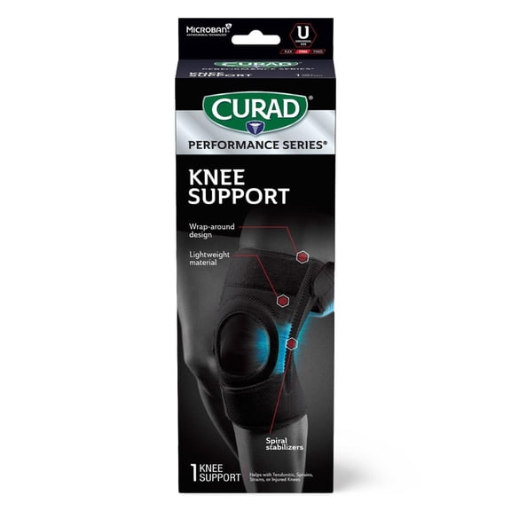 CURAD Performance Series Knee Support With Side Stabilizers, Adjustable, Universal