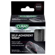 CURAD® Performance Series® Self-Adherent Wrap for Pain Management and Support, Black, 2 in x 5 yds, 1 Roll
