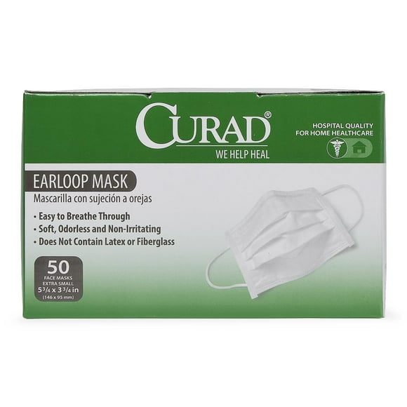 CURAD X-Small Pediatric Face Mask with Earloops 50 Ct