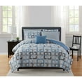 thumbnail image 1 of CURATED COLLECTION 12-Piece Geometric Blue and Gray Bed in a Bag, King, 1 of 13