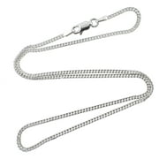 FASHIONJUNKIE4LIFE CURB Chain - 925 Sterling Silver 1.8mm 925 Italy 16", 18", 20", 24", 30" Italian