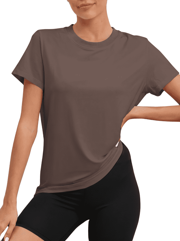 Workout Tops for Women UPF50+ Breathable Loose Athletic Yoga T Shirts - Summer Short Sleeve Dry Fit Running Gym Pilates Outfits Clothes