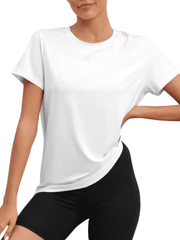 Workout Tops for Women UPF50+ Breathable Loose Athletic Yoga T Shirts - Summer Short Sleeve Dry Fit Running Gym Pilates Outfits Clothes