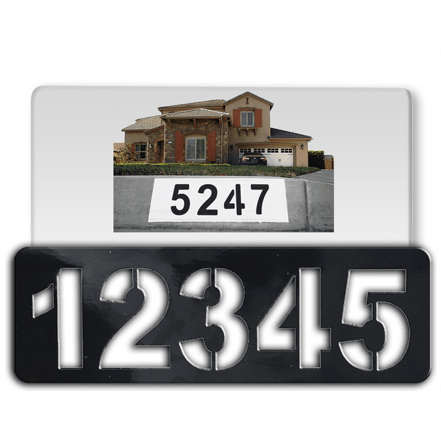 CURBZEE Custom Address Number Stencil, 8 inch Numbers Peel and Stick
