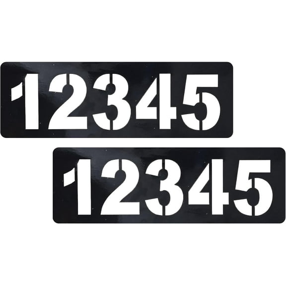 CURBZEE Custom Address Number Stencil for Outside, 4 inch Numbers Peel and Stick Thick Vinyl Sticker for Spray Painting (2 PCS, 18"L x 6"W)