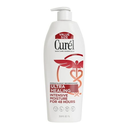 Curel Ultra Healing Body Lotion, Extra-Dry Sensitive Skin Moisturizer, Fragrance-Free, 33.8 fl oz