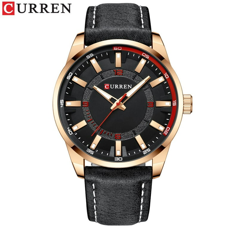 CUREN Vintage Brand Men Quartz Analog Clock Watches Casual Leather Strap Fashion Men s Business Wristwatch Retro Relojes Hombre Walmart
