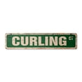thumbnail image 1 of CURLING Vintage Plastic Street Sign sport brushes shoes sliders grippers | Indoor/Outdoor |  30" Wide, 1 of 4