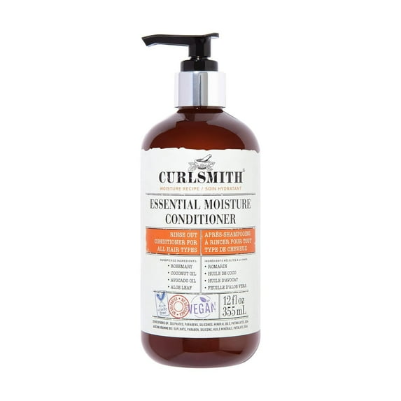 CURLSMITH - Essential Moisture Conditioner, Lightweight Frizz Control for Wavy, Curly and Coily Hair, Vegan 12 fl.oz