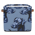 thumbnail image 1 of CURLYOOT 13 x 13 Inch Cube Storage Bin, Dog Fabric Storage Cube Baskets, Closet Shelves Foldable Bins with Leather Handles for Home Organizer, 1 of 7