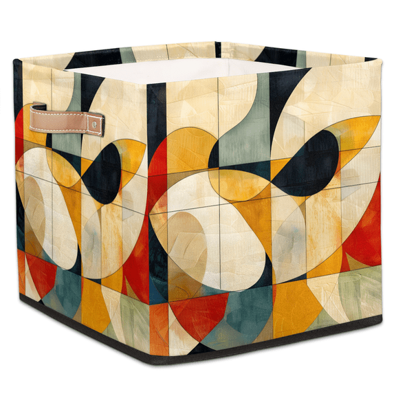 CURLYOOT Abstract Cube Storage Bin, 13 x 13 x 13 Storage Cube Bins for Organizing, Art Fabric Foldable Closet Baskets with Handles for Closet, Shelves, Clothes