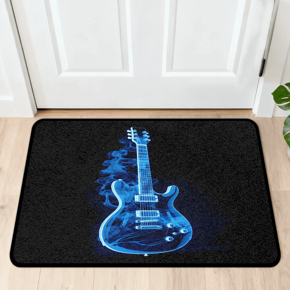 CURLYOOT Abstract Electric Guitar Front Door Mat, Washable Non-Slip Door Mat, Indoor Outdoor Floor Mats Absorbent Welcome Doormat for Entrance 20" x 30"