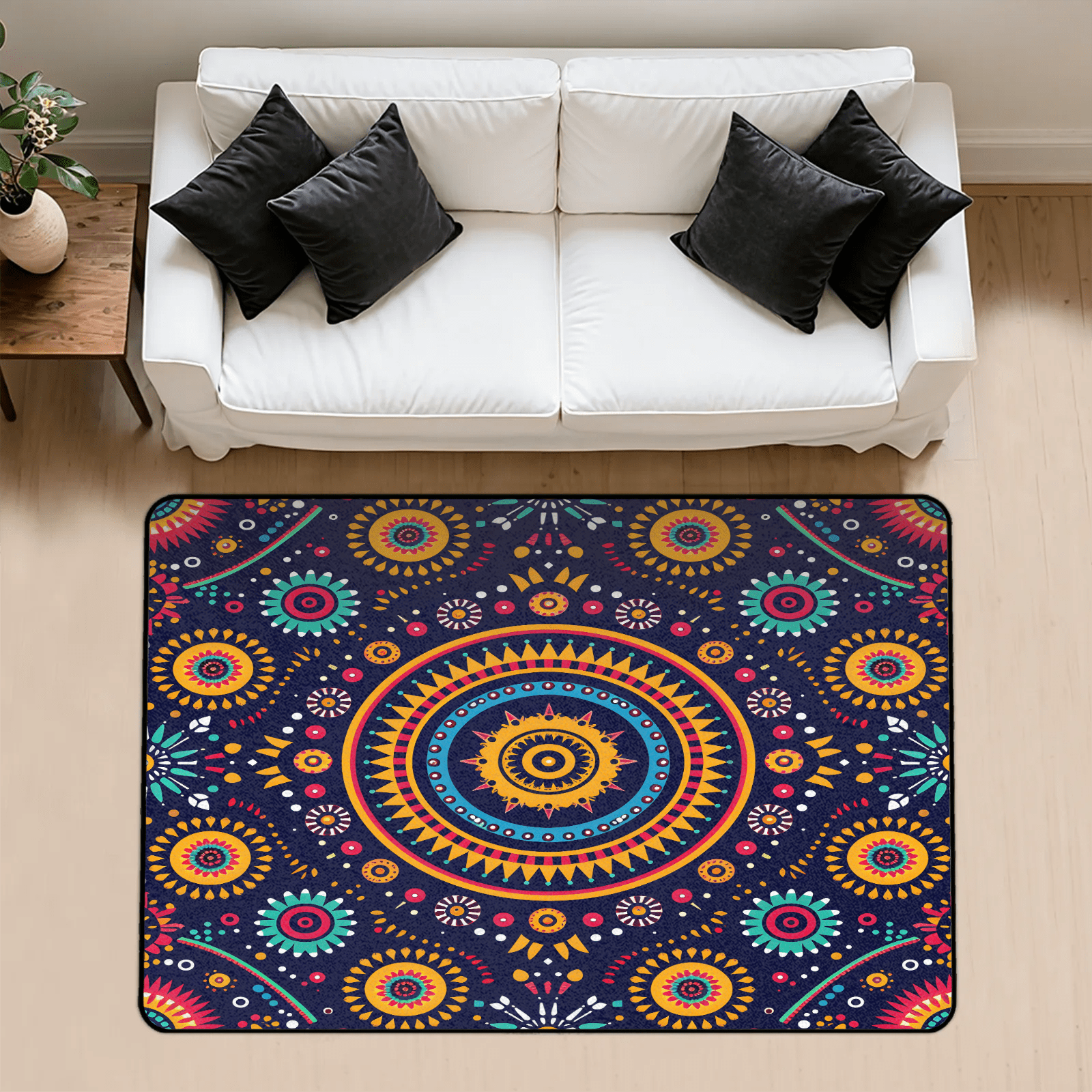 CURLYOOT Abstract Geometric Area Rug 3x5 Ft Rugs for Entryway Entrance ...