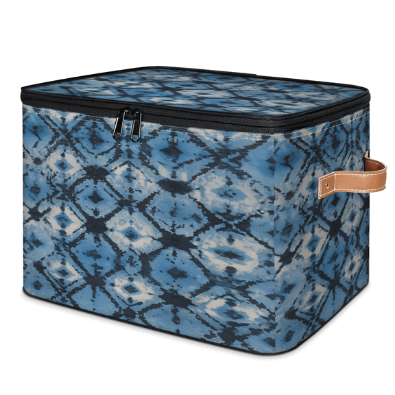 CURLYOOT Abstract Geometric Boho Aztec Storage Bins with Lid, Decorative Fabric Closet Boxes with Lids, Foldable Storage Baskets Shelves Container Organizers for Bedroom, Living Room, Dorm
