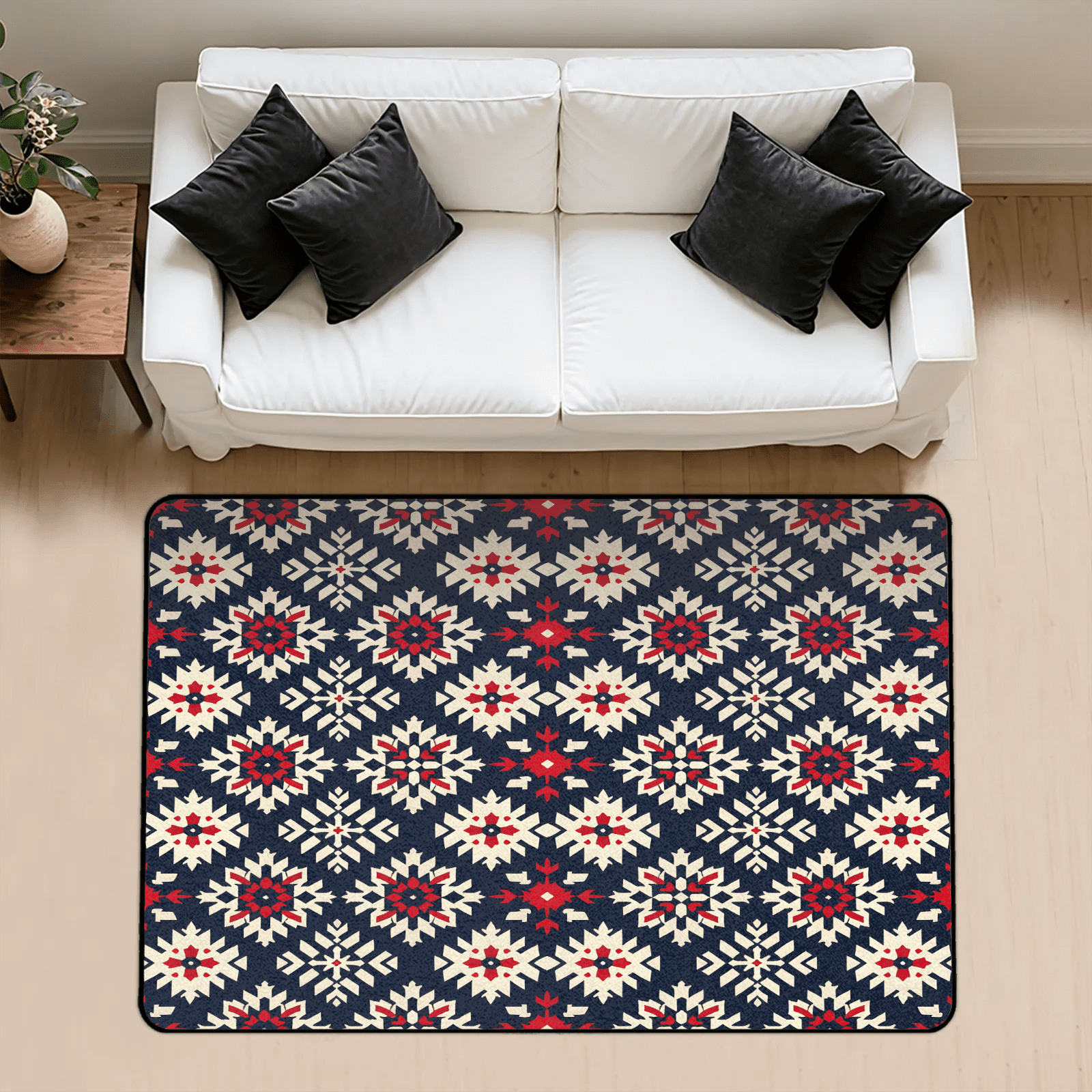 Ot Rug Design CURLYOOT Abstract Snowflake Area Rug 3x5 Ft Rugs for Entryway Entrance ...