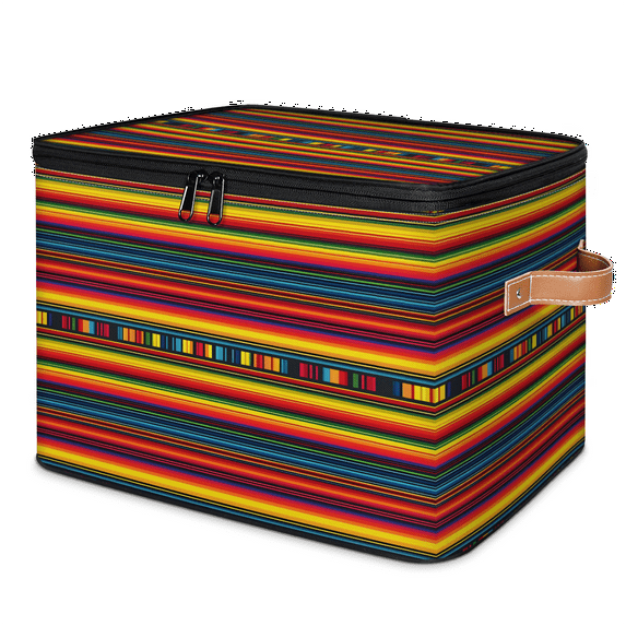 CURLYOOT Abstract Storage Bins with Zipper Lid Fabric Storage Baskets ...