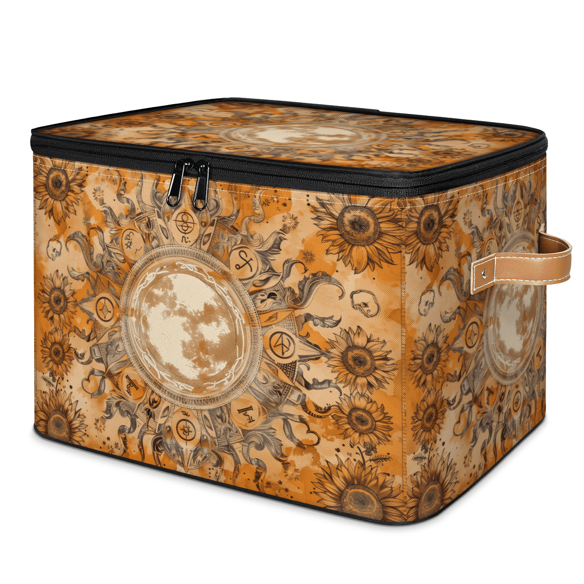 CURLYOOT Abstract Sun Moon Floral Hippie Boho Storage Bins with Lid ...