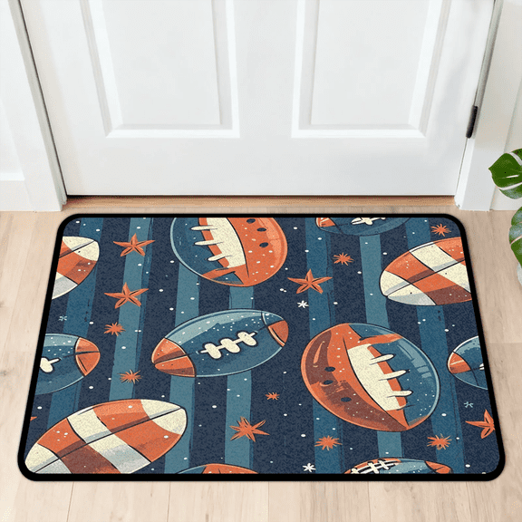 CURLYOOT American Football Front Door Mat, Washable Non-Slip Stars striped Door Mat, Indoor Outdoor Floor Mats Absorbent Welcome Doormat for Entrance 20" x 30"