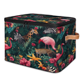 thumbnail image 1 of CURLYOOT Animal Forest Wildlife Giraffe Leopard Storage Bins with Lid, Decorative Fabric Storage Boxes, Foldable Closet Shelf Organizer Baskets for Bedroom, Living Room, Home, 1 of 8