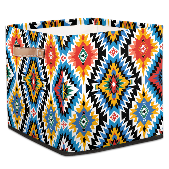 CURLYOOT Aztec Cube Storage Bin, 13 x 13 x 13 Storage Cube Bins for Organizing, Southwestern Native Fabric Foldable Closet Baskets with Handles for Closet, Shelves, Clothes