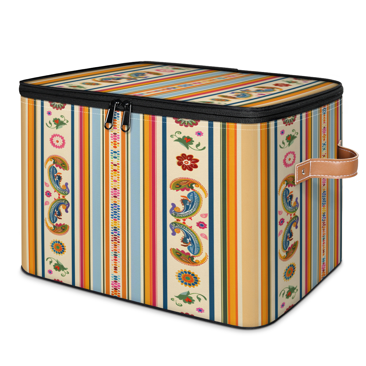 CURLYOOT Aztec Fabric Storage Bins with Lids, Western Ethnic Boho ...