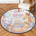 thumbnail image 1 of CURLYOOT Birthdays Cake and Animal Celebration Theme 5.2ft Round Rug for Living Room, Large Washable Area Rug, Non Slip Floor Mat Indoor Rugs for Bedroom, Dining Room, Offices, Entryway, 1 of 7