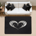 thumbnail image 1 of CURLYOOT Black And White Heart Rug for Living Room Bedroom, 4x6 Ft Washable Area Rug, Non Slip Rugs for Entryway, Large Carpet for Indoor Dining Room, 1 of 8