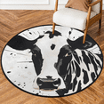 thumbnail image 1 of CURLYOOT Black Cow Print 5.2ft Round Rug for Living Room, Large Washable Area Rug, Non Slip Floor Mat Indoor Rugs for Bedroom, Dining Room, Offices, Entryway, 1 of 7