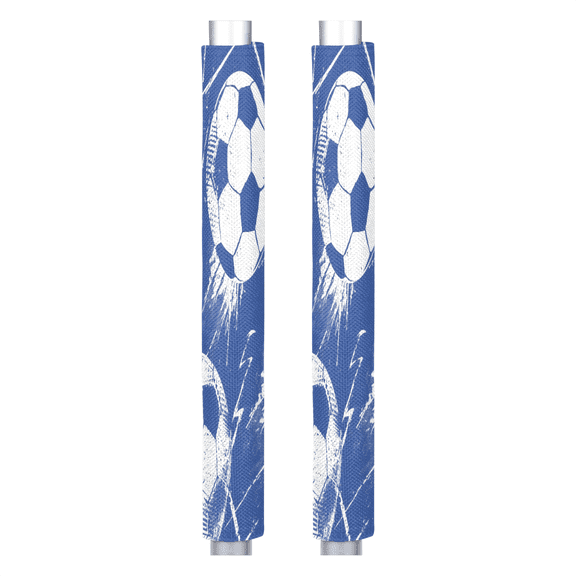 CURLYOOT Blue Soccer Ball Refrigerator Door Handle Covers Set of 2, Kitchen Appliance Handle Covers for Dishwasher Microwave Oven, Washable Fridge Door Cloth Protector