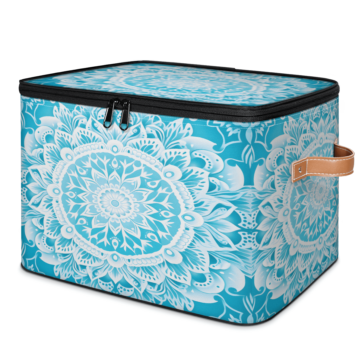 CURLYOOT Bohemian Storage Bins with Zipper Lid Fabric Storage Baskets ...