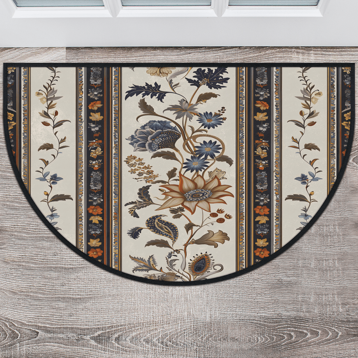 Zerbino Semicerchio 45x75 Cm In Poliestere Con Fondo Antiscivolo In Gomma – Spesso 5 Mm, Per Interni Ed Esterni (marrone)