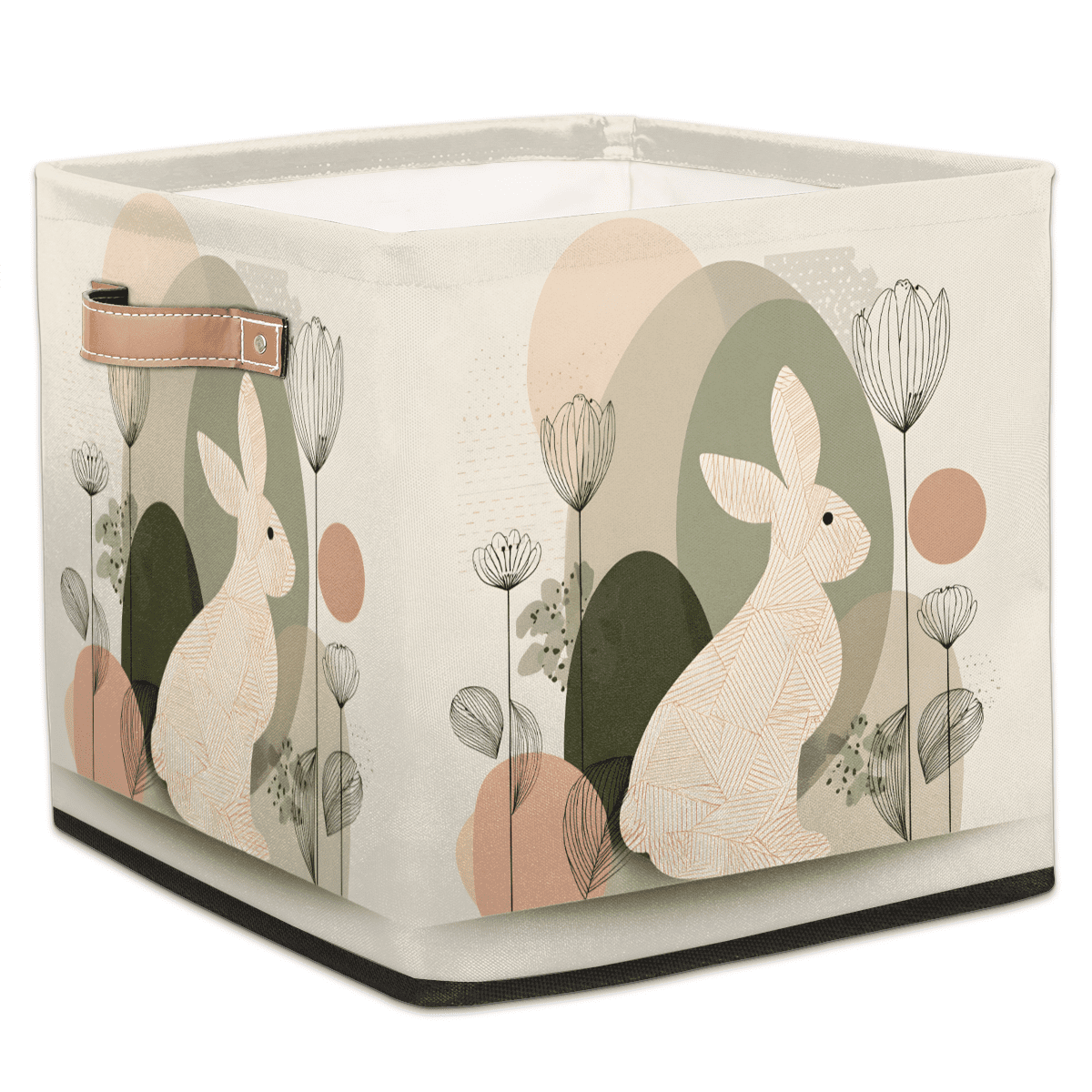 CURLYOOT Boho Rabbit Shape Cube Storage Bin, 13 x 13 x 13 Storage Cube ...