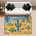 thumbnail image 1 of CURLYOOT Cactus Desert Rug for Living Room Bedroom, 4x6 Ft Washable Area Rug, Non Slip Rugs for Entryway, Large Carpet for Indoor Dining Room, 1 of 7