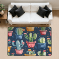 thumbnail image 1 of CURLYOOT Cactus Rug for Living Room Bedroom, 4x6 Ft Washable Area Rug, Non Slip Rugs for Entryway, Watercolor Plant Large Carpet for Indoor Dining Room, 1 of 7