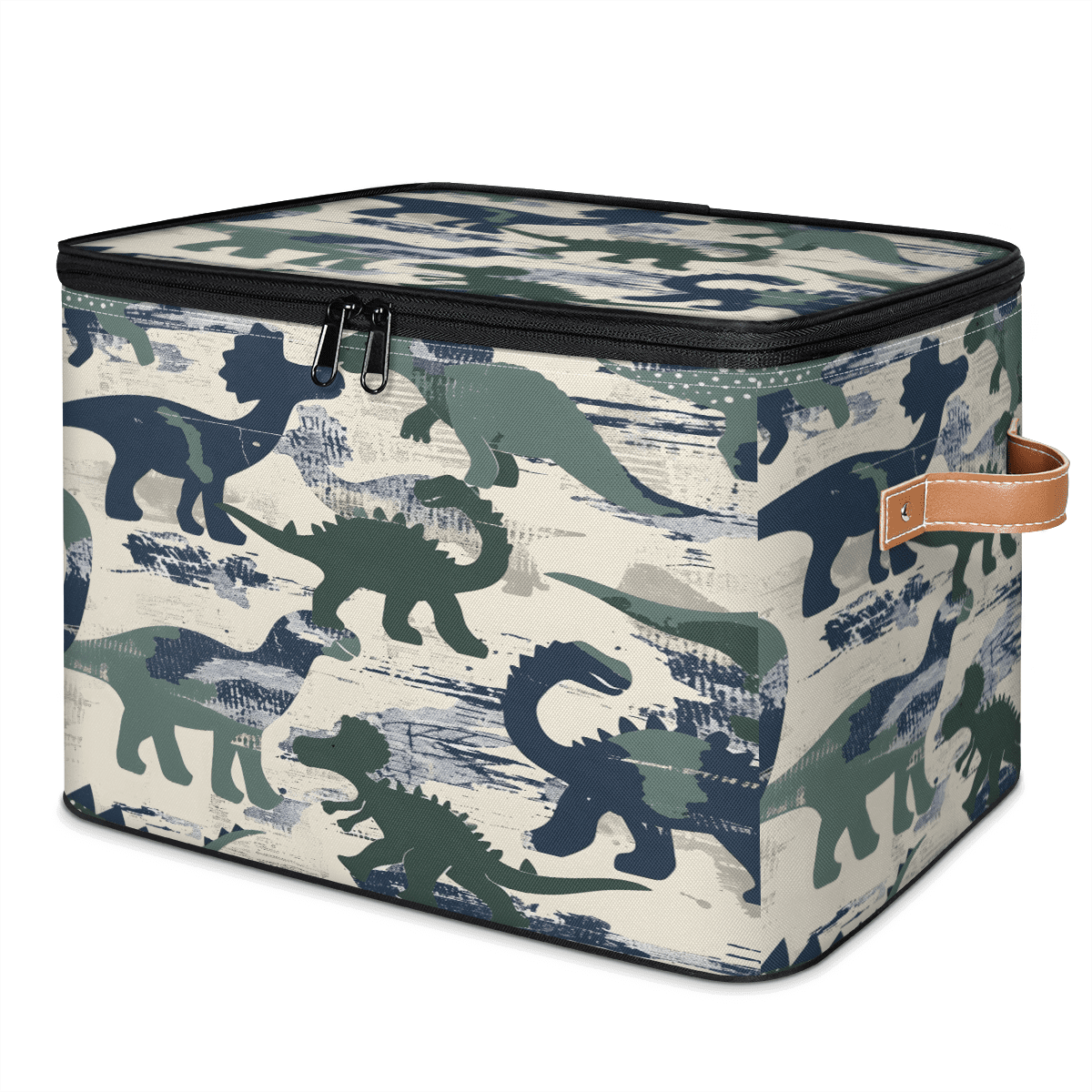 CURLYOOT Camouflage Dinosaur Design Fabric Storage Bins with Lids ...
